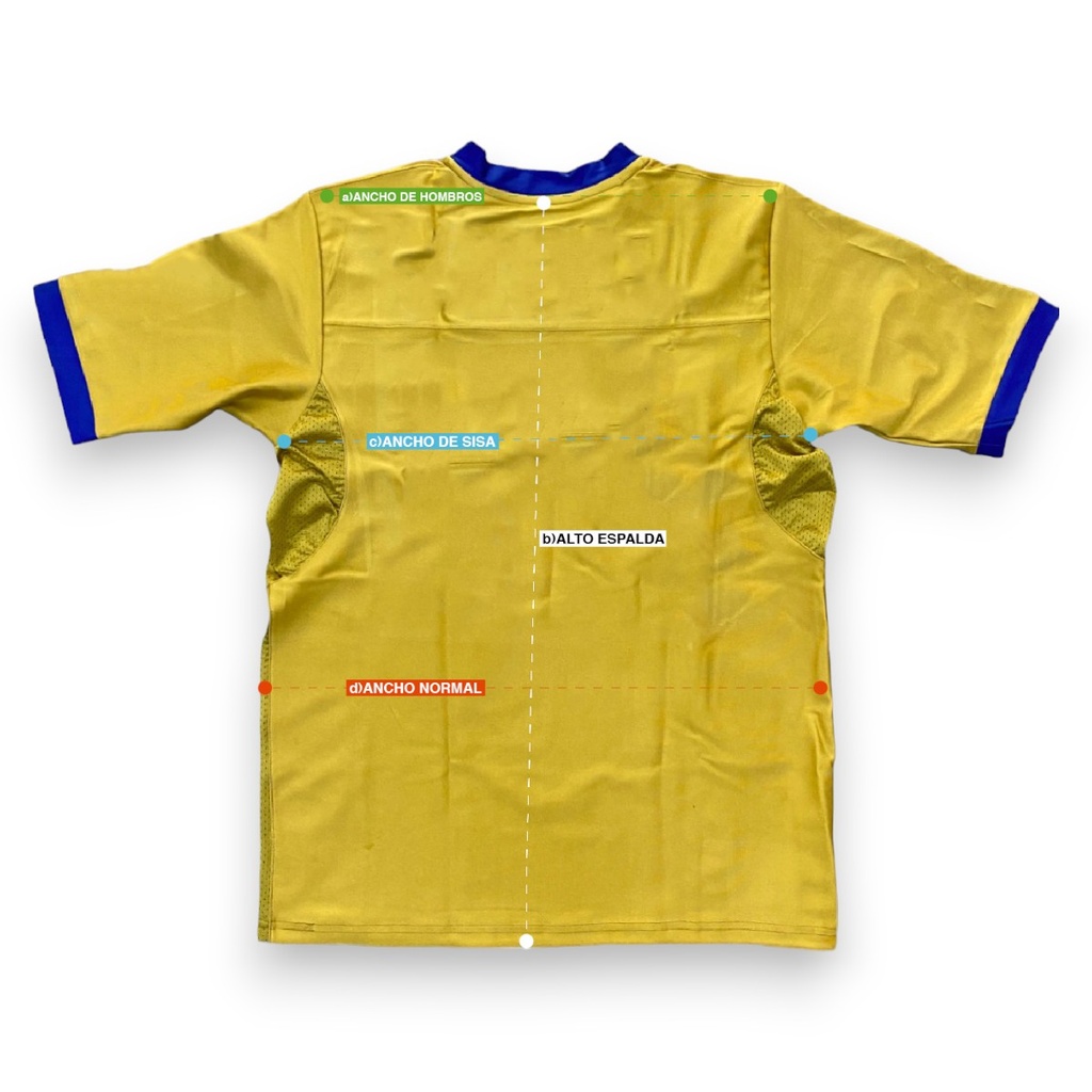 Jersey ADULTO personalizado dorado con azul rey