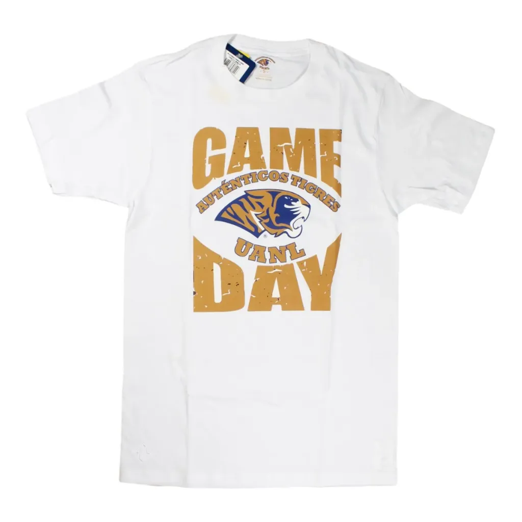[TAR373-PRBL/S] Playera adulto AUTÉNTICOS TIGRES - Game day (Blanco, CH)