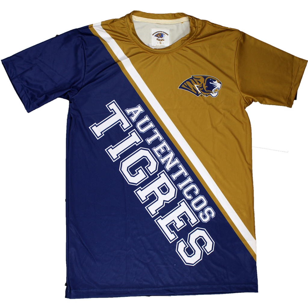 [TAR402-ESSU/S] Playera cuello redondo bicolor sublimada AUTÉNTICOS TIGRES (CH)