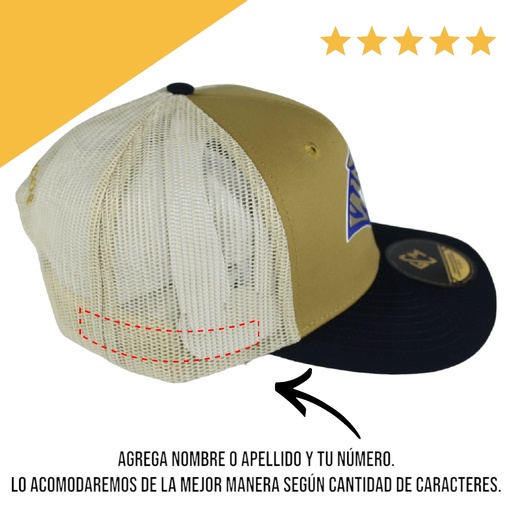 [TAG2352-IDN/MDS-PERSONALIZADA] Gorra AUTÉNTICOS TIGRES con emblema PERSONALIZADA